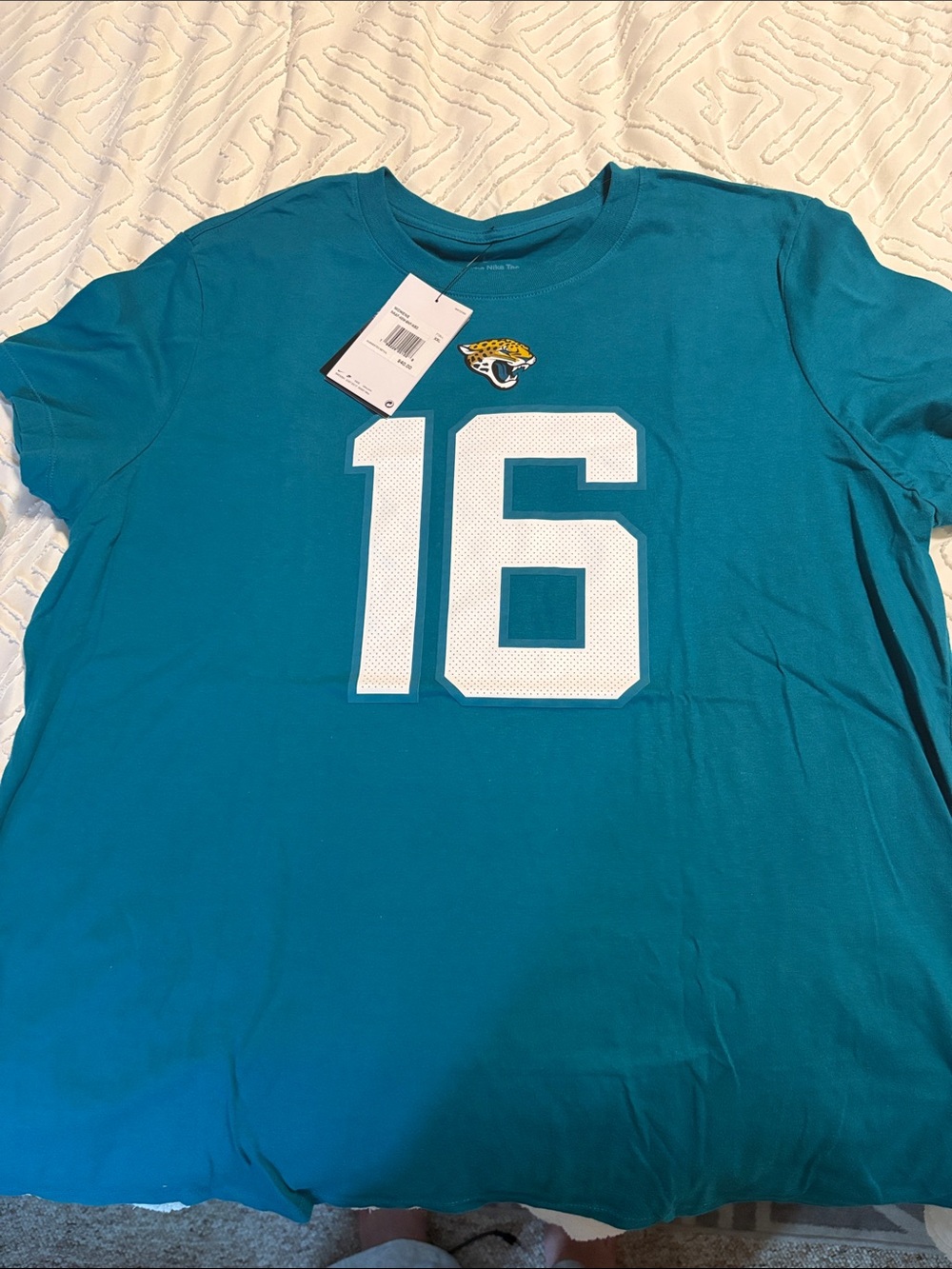 Nike Teal Jaguars Short-Sleeve Jersey Tee with White #16